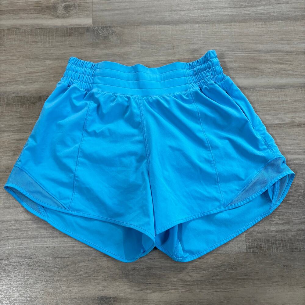 Lululemon Hotty Hot High-Rise Lined Short 4" Kayak Blue Light Women Size 4